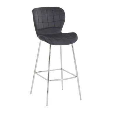 Warton Grey Velvet Bar Chair - Image 3