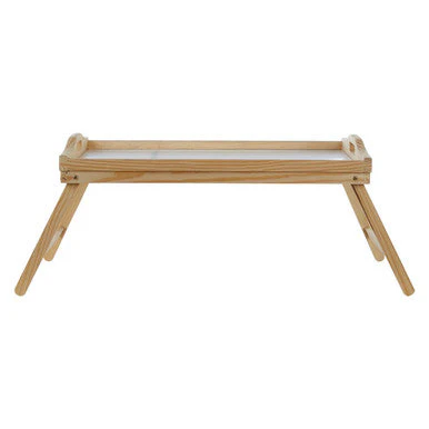 White Top Pinewood Bed Tray with Folding Legs - Image 2