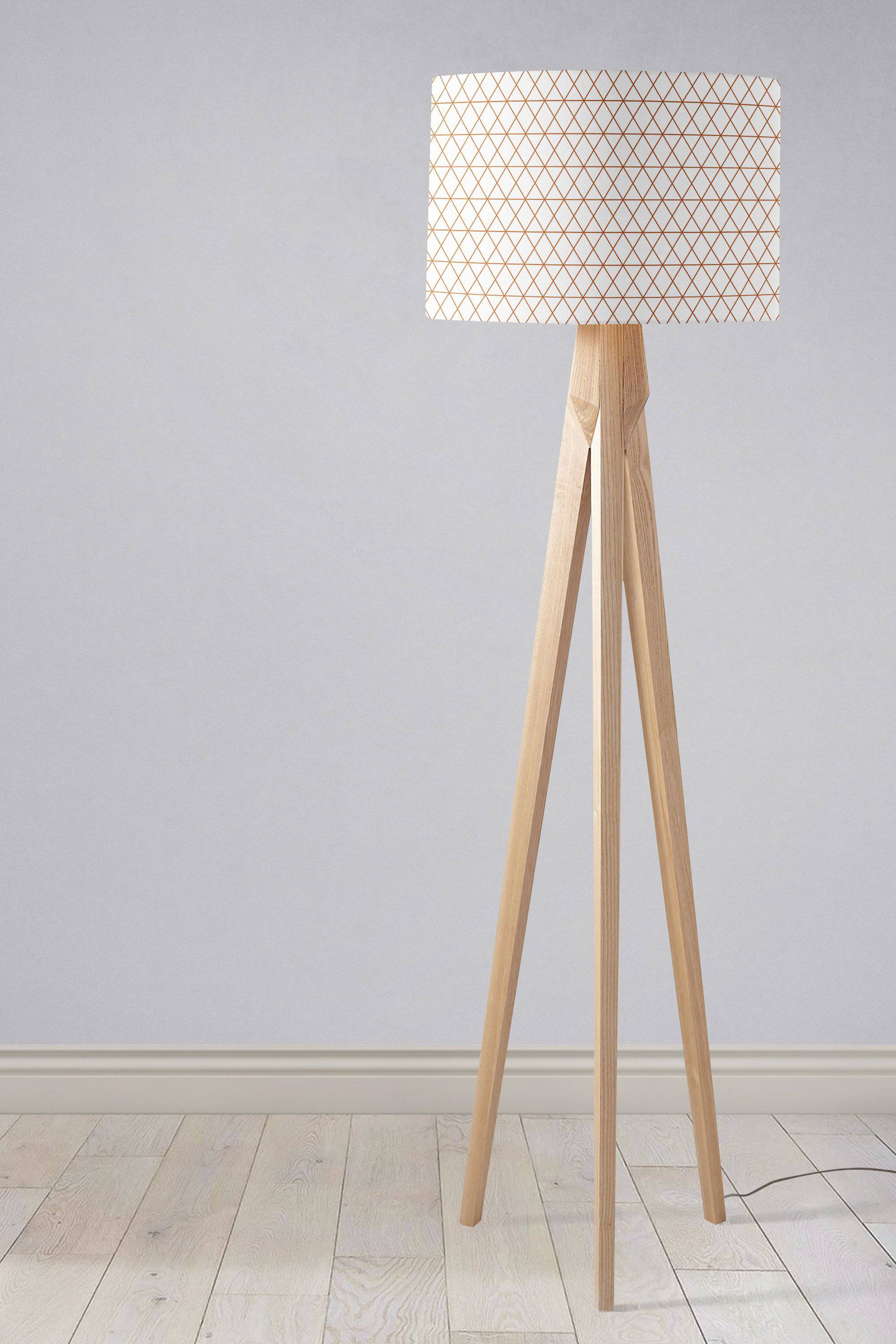 White with Copper Lines Design Lampshade, Ceiling or Table Lamp Shade - Image 2