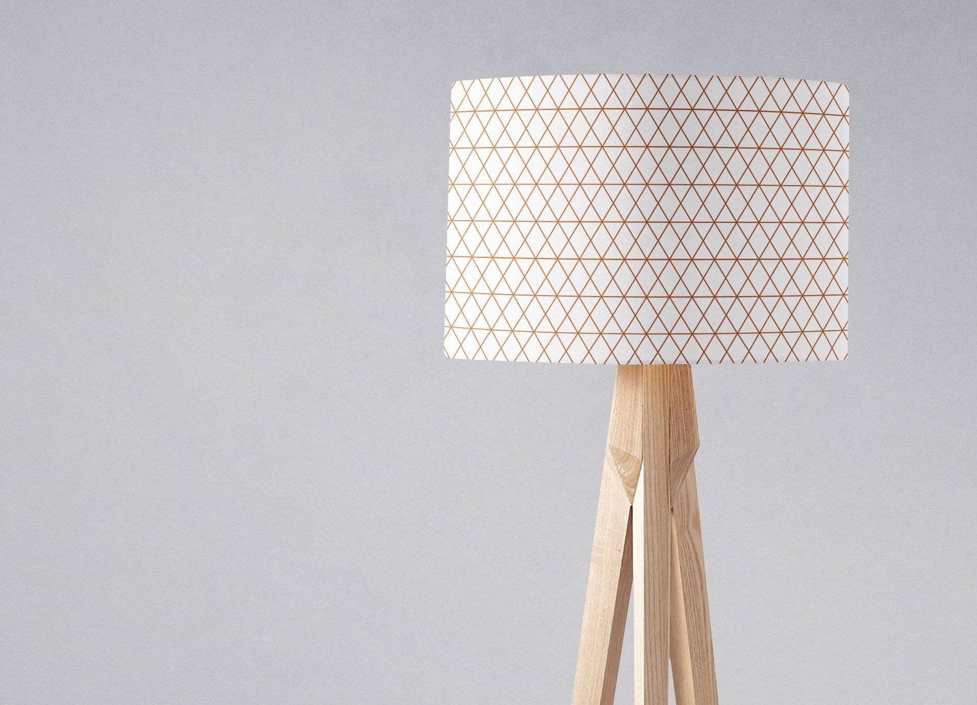 White with Copper Lines Design Lampshade, Ceiling or Table Lamp Shade - Image 3