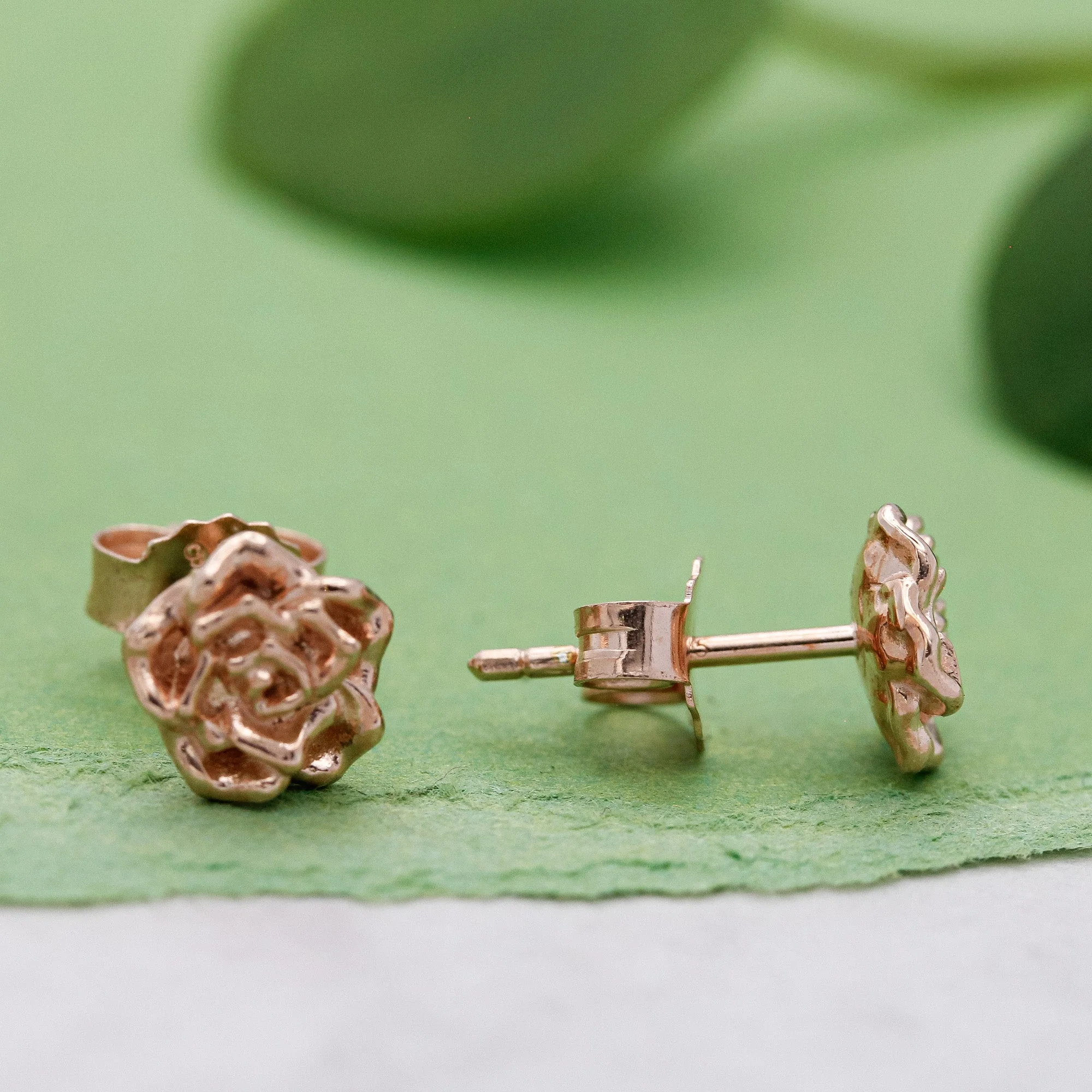 Wild Rose Rose Gold Vermeil Silver Studs - Image 5