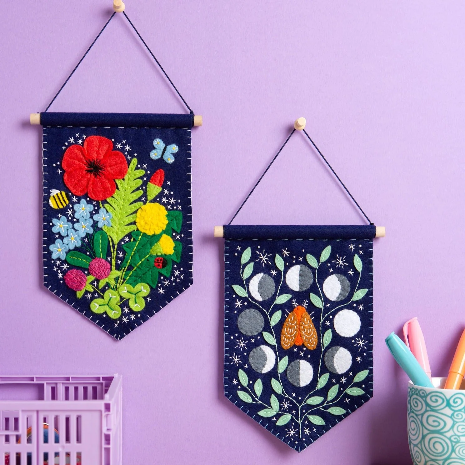 'Wildflower Pennant' Floral Felt Craft Kit for Beginners - Image 6