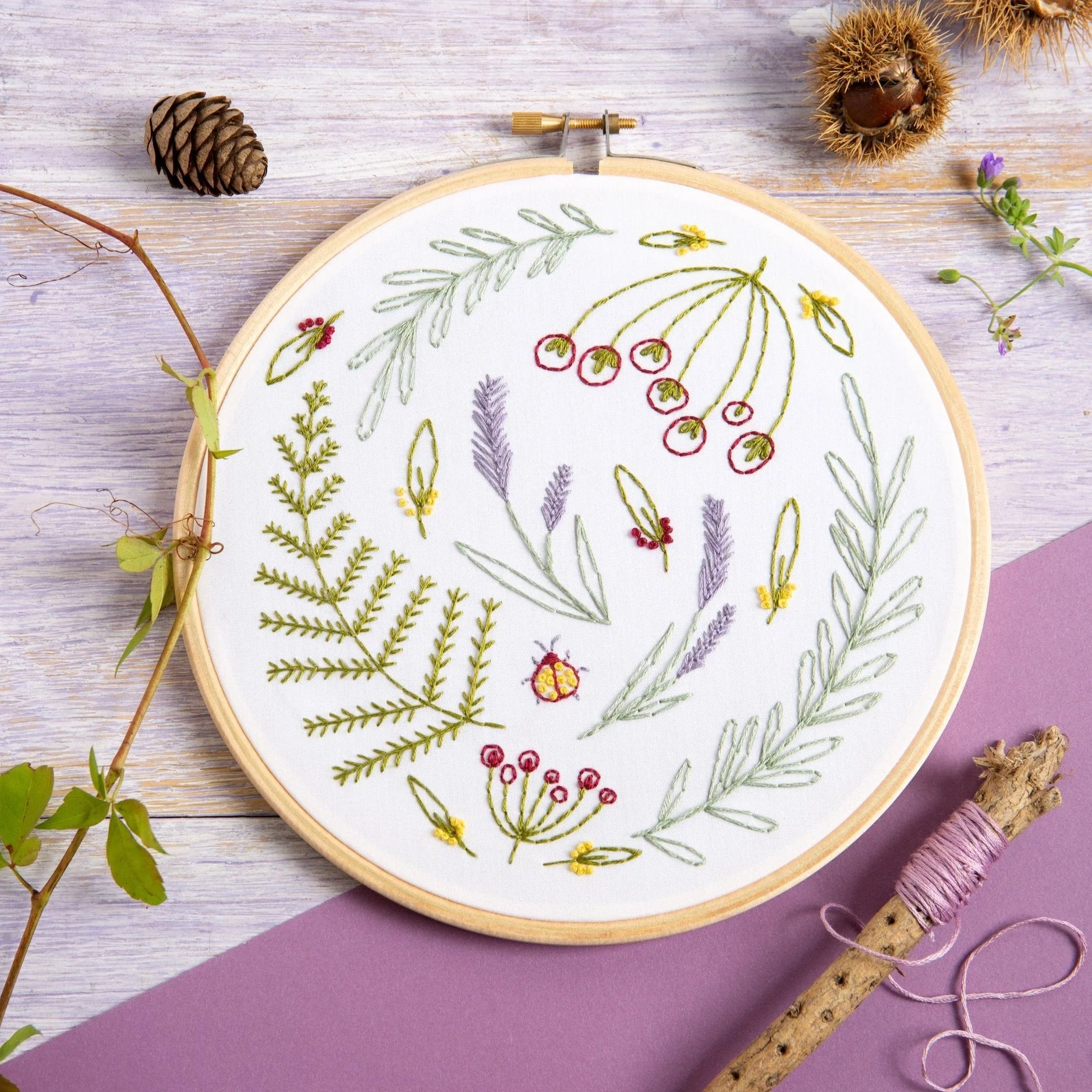 'Wildwood' Botanical Embroidery Kit for Beginners - Image 3