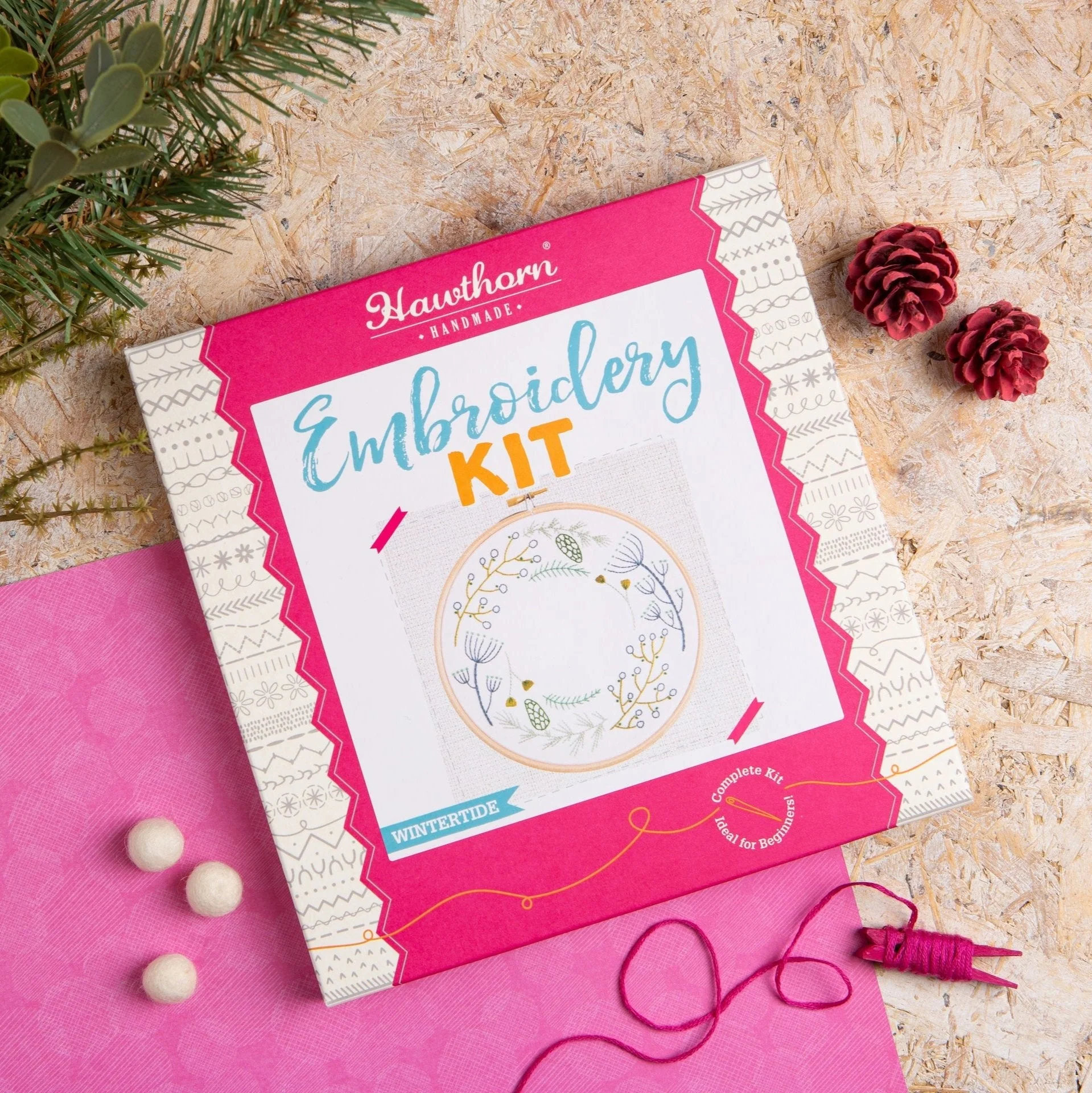 'Wintertide' Festive Wreath Embroidery Kit for Christmas - Image 6