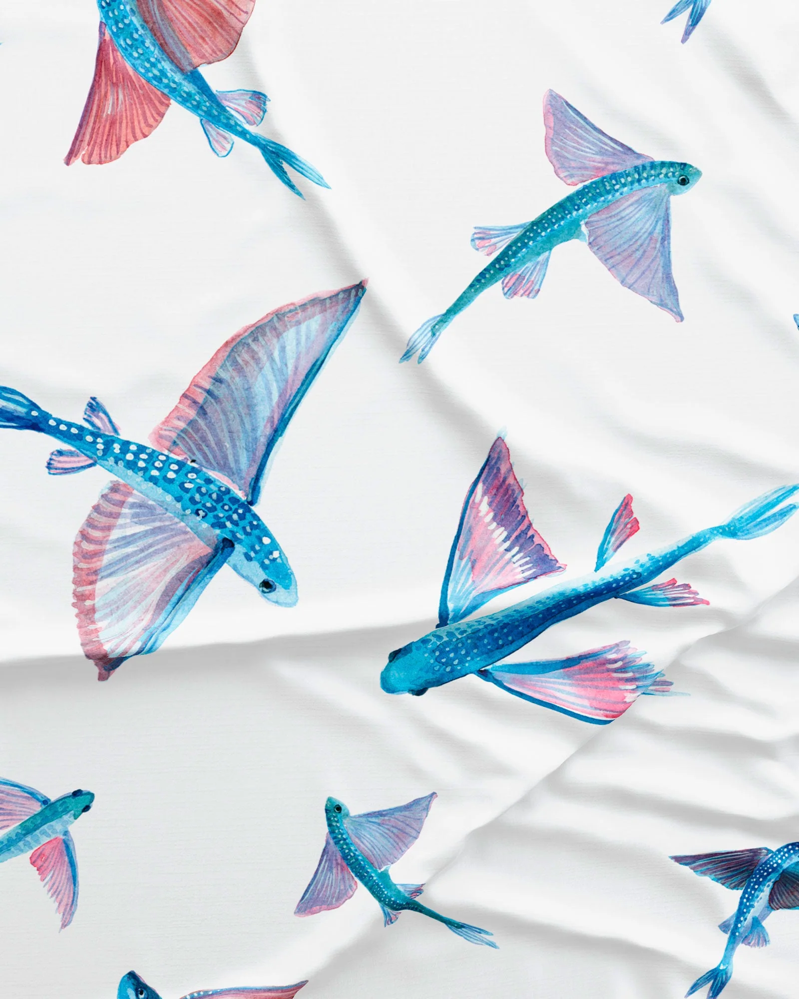 Womens Long Pyjamas - Flying Fish White - Image 2