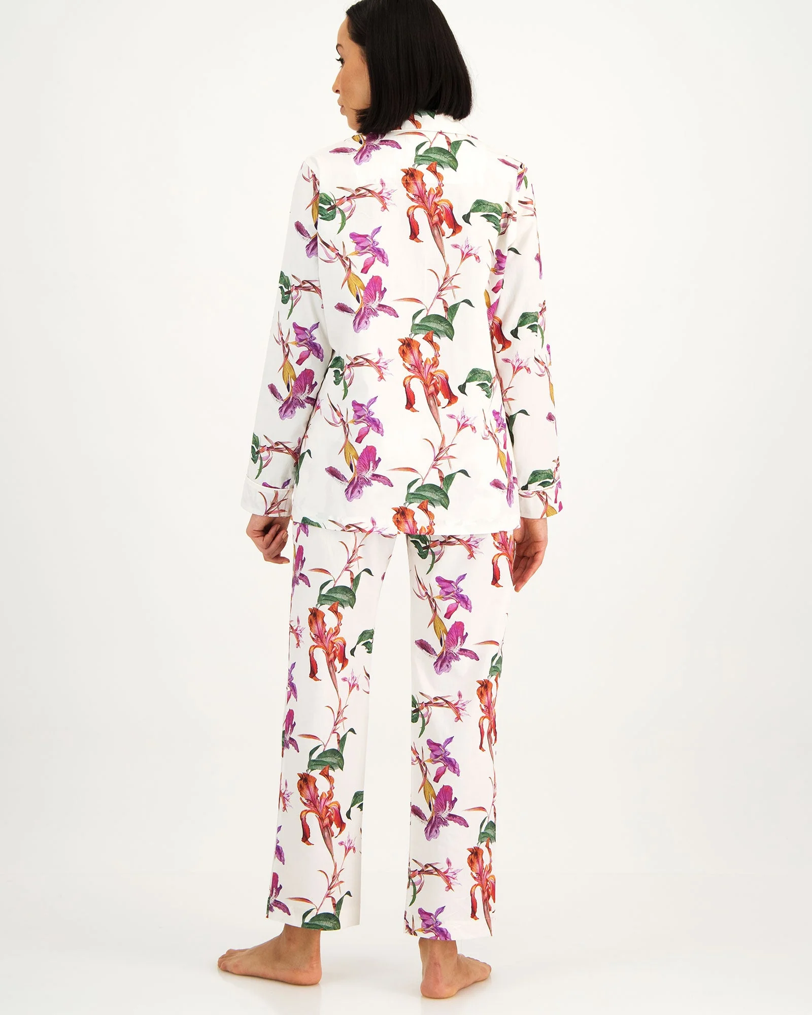 Womens Long Pyjamas - Iris White - Image 2