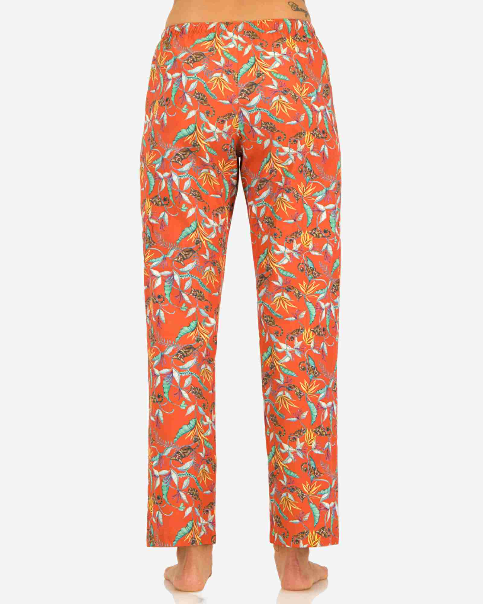 Womens Lounge Pants - Night Monkeys Orange - Image 3