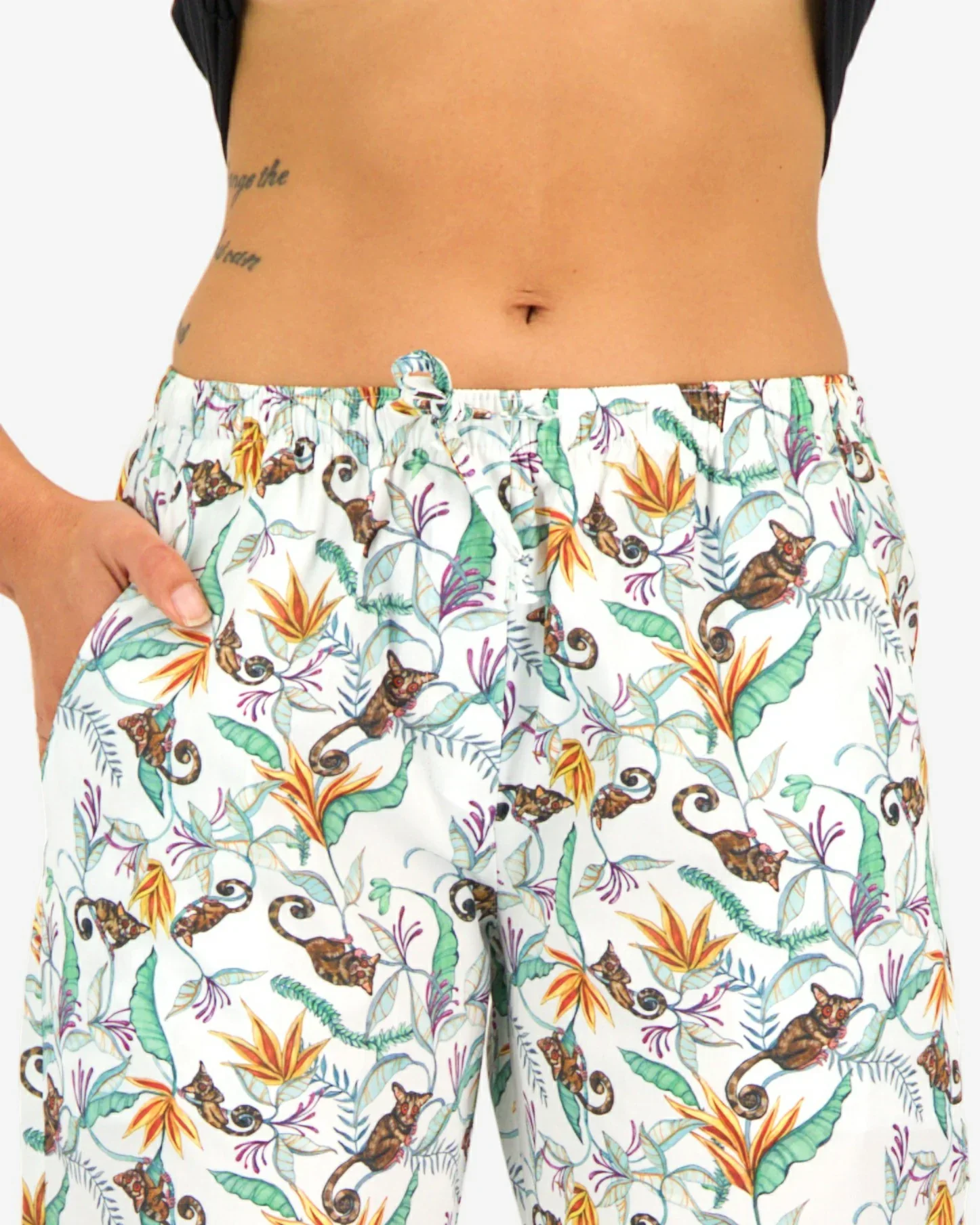 Womens Lounge Pants - Night Monkeys White - Image 4