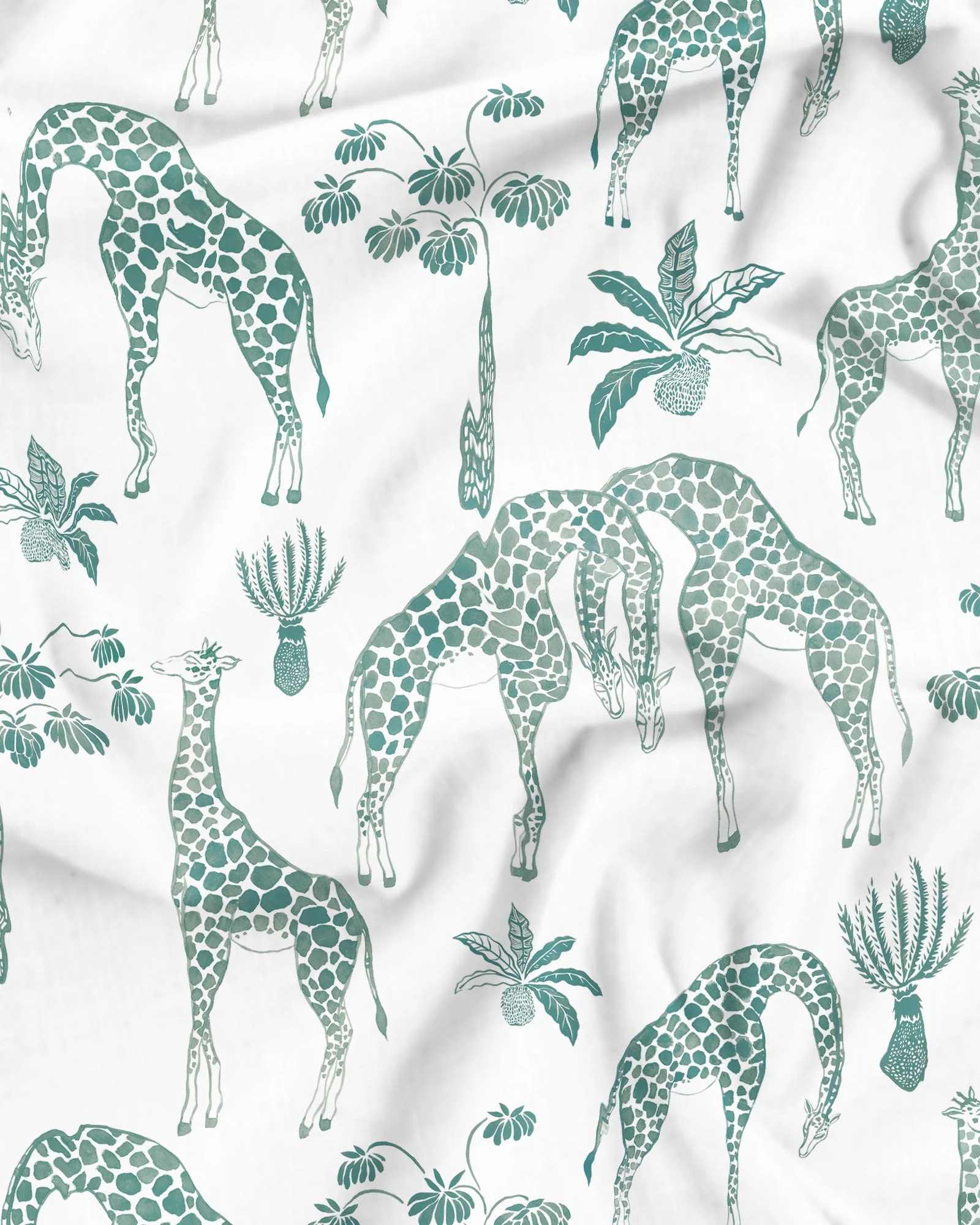 Womens Short Pyjamas - Giraffes Green - Image 2