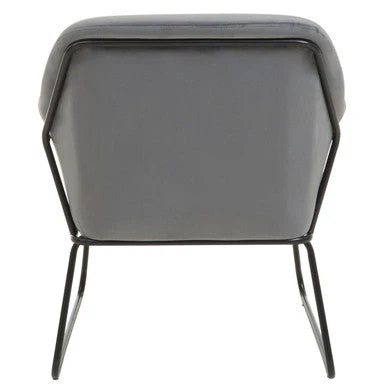 Xander Grey Velvet and Black Frame Accent Chair - Image 4