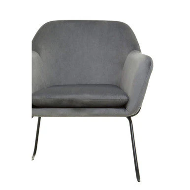 Xander Grey Velvet and Black Frame Accent Chair - Image 5