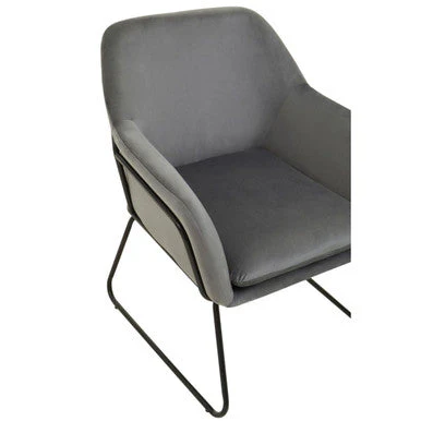 Xander Grey Velvet and Black Frame Accent Chair - Image 6