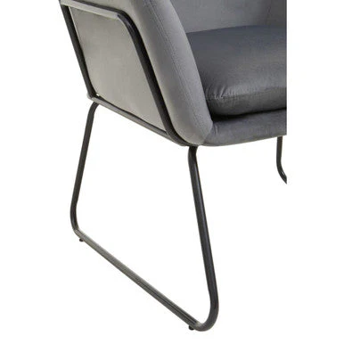 Xander Grey Velvet and Black Frame Accent Chair - Image 7