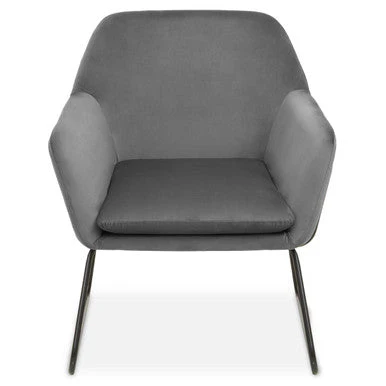 Xander Grey Velvet and Black Frame Accent Chair - Image 9