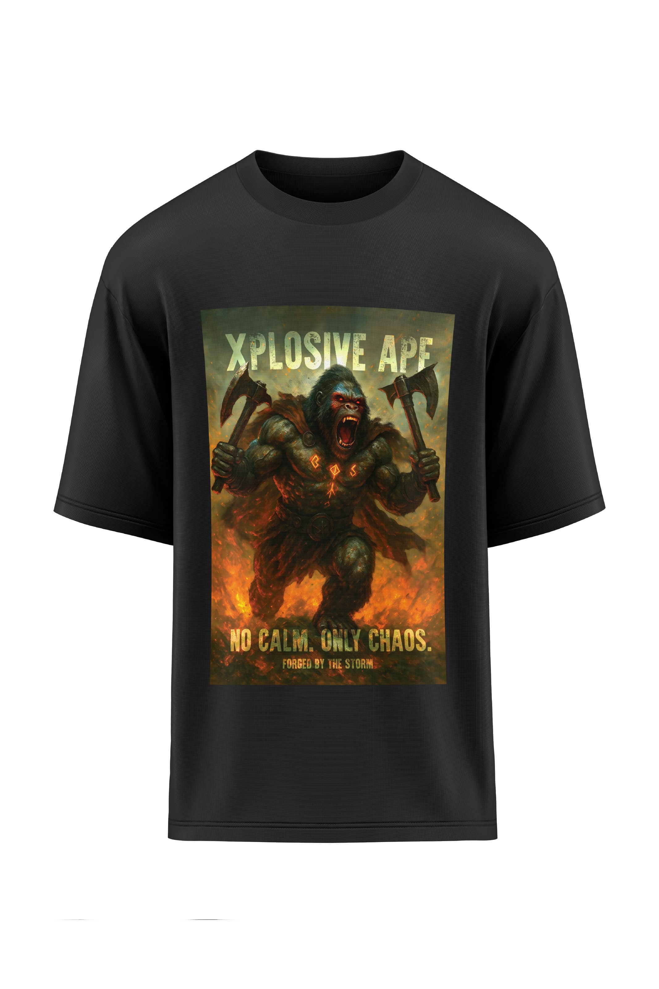 XAPE No Calm Only Chaos Oversized Tee - Black