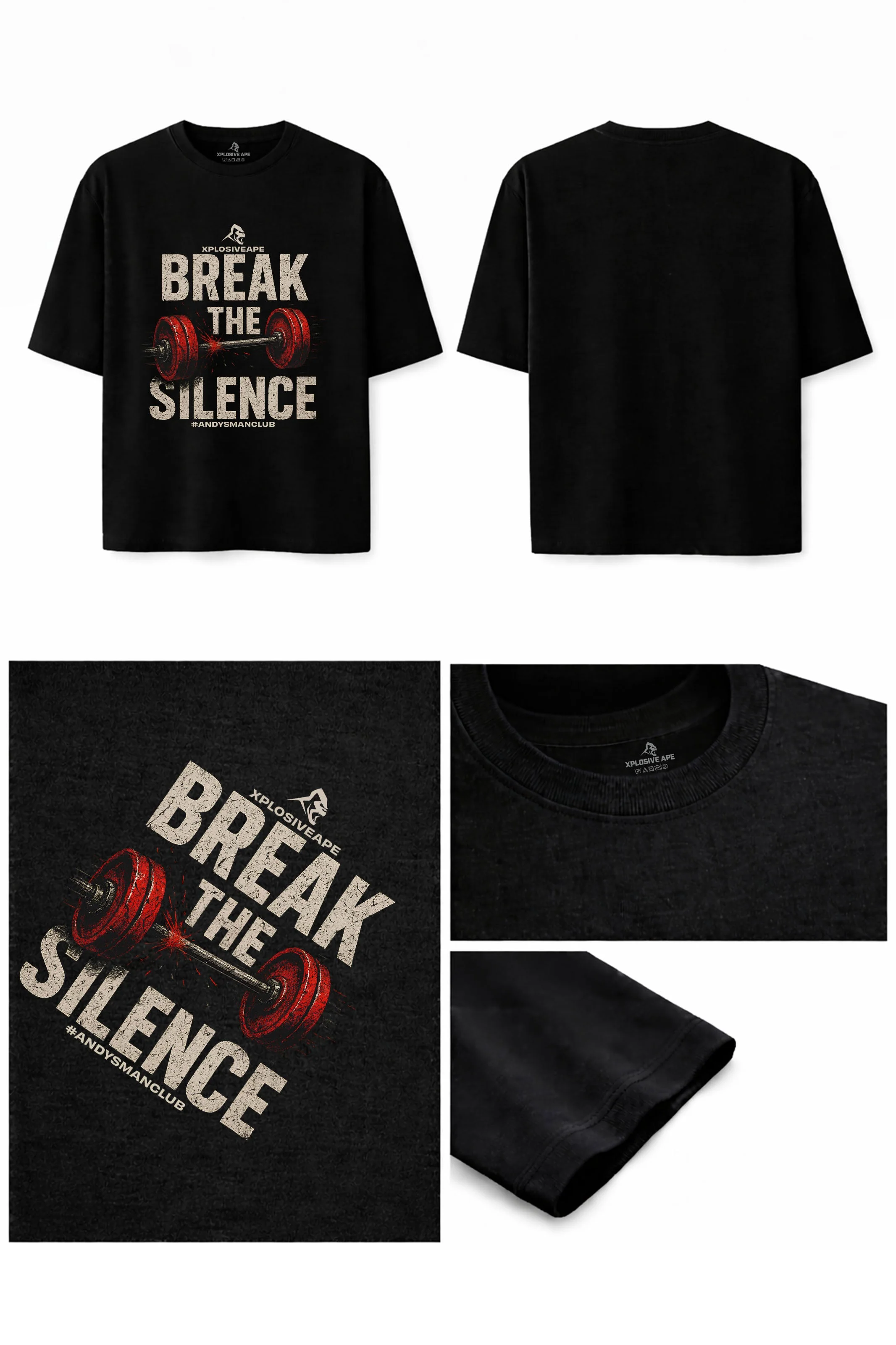 XAPE X AMC Break The Silence Oversized Tee - Black - Image 3