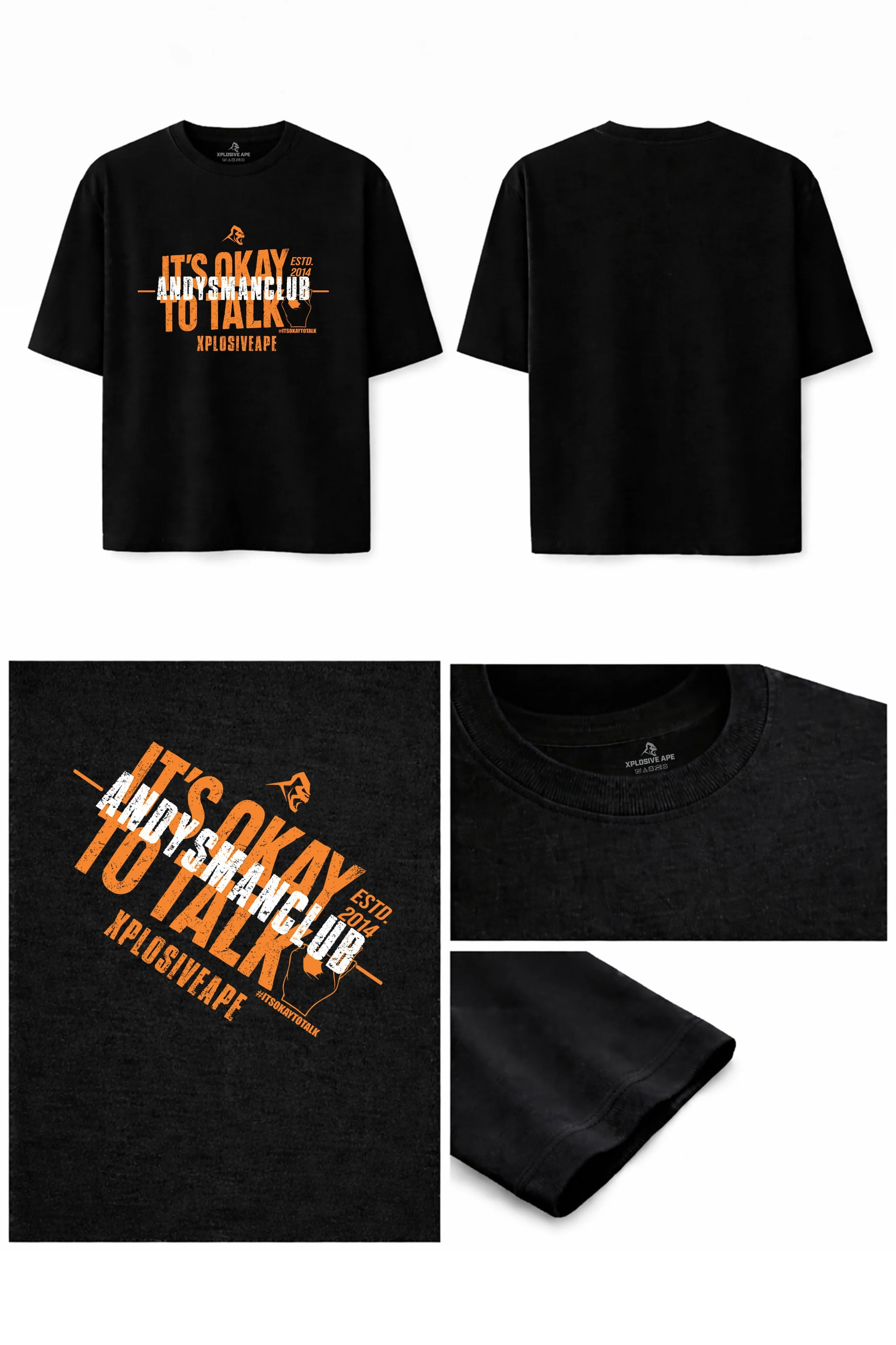 XAPE X AMC It's Okay To Talk V2 Oversized Tee - Black - Image 3