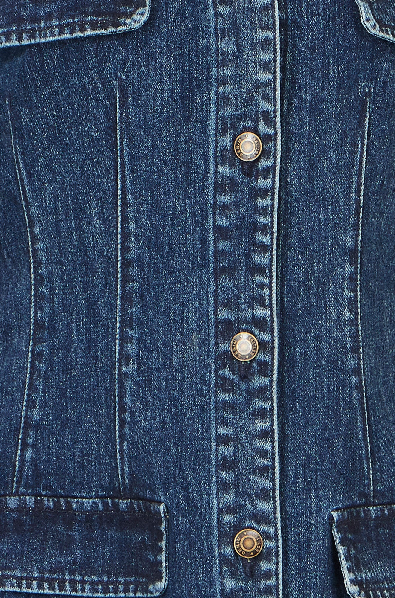 Yumi Blue Denim Stretch Shirt Dress With Pocket Details - Image 7