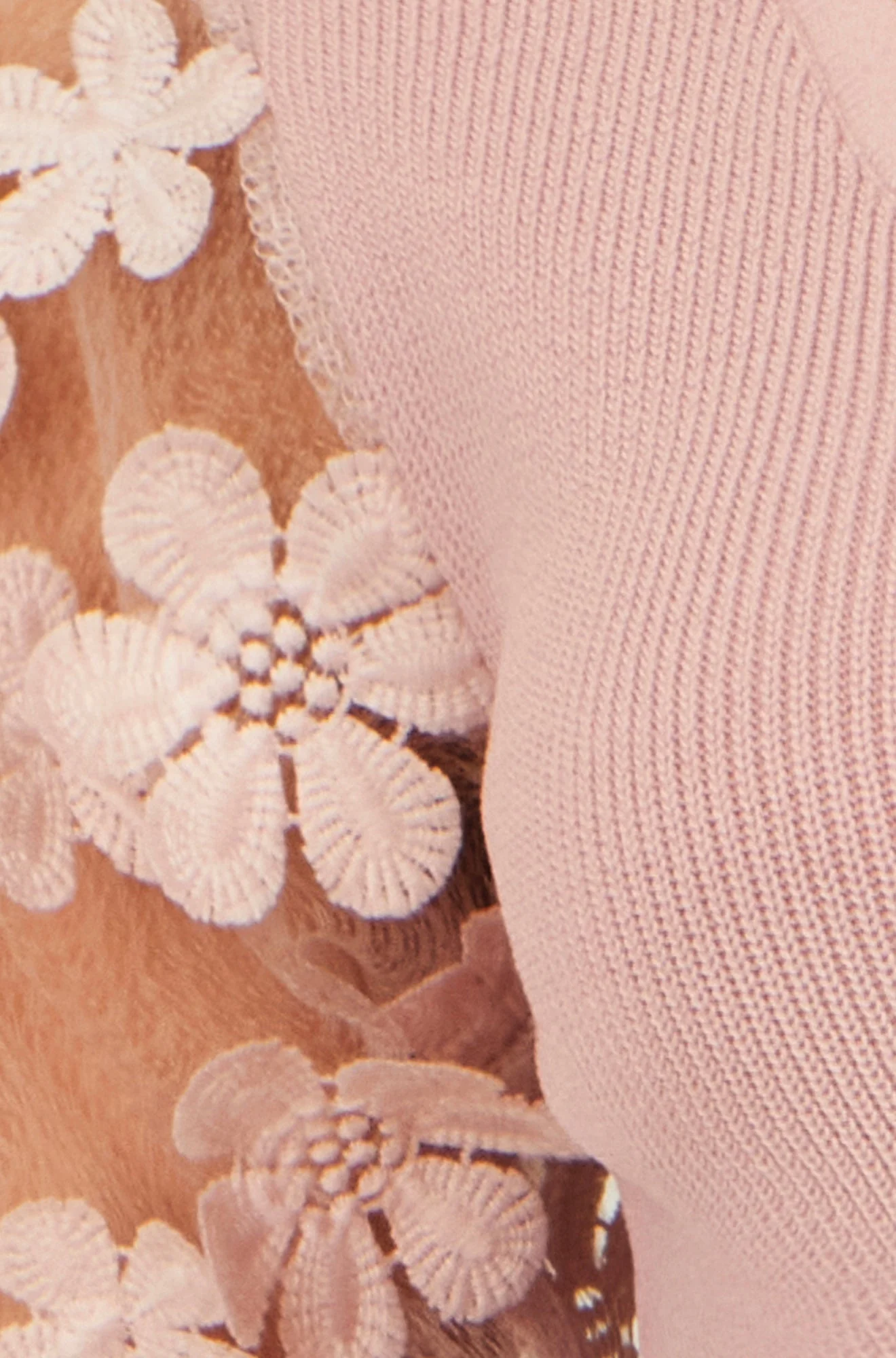 Yumi Blush Knitted Top With Floral Applique - Image 7