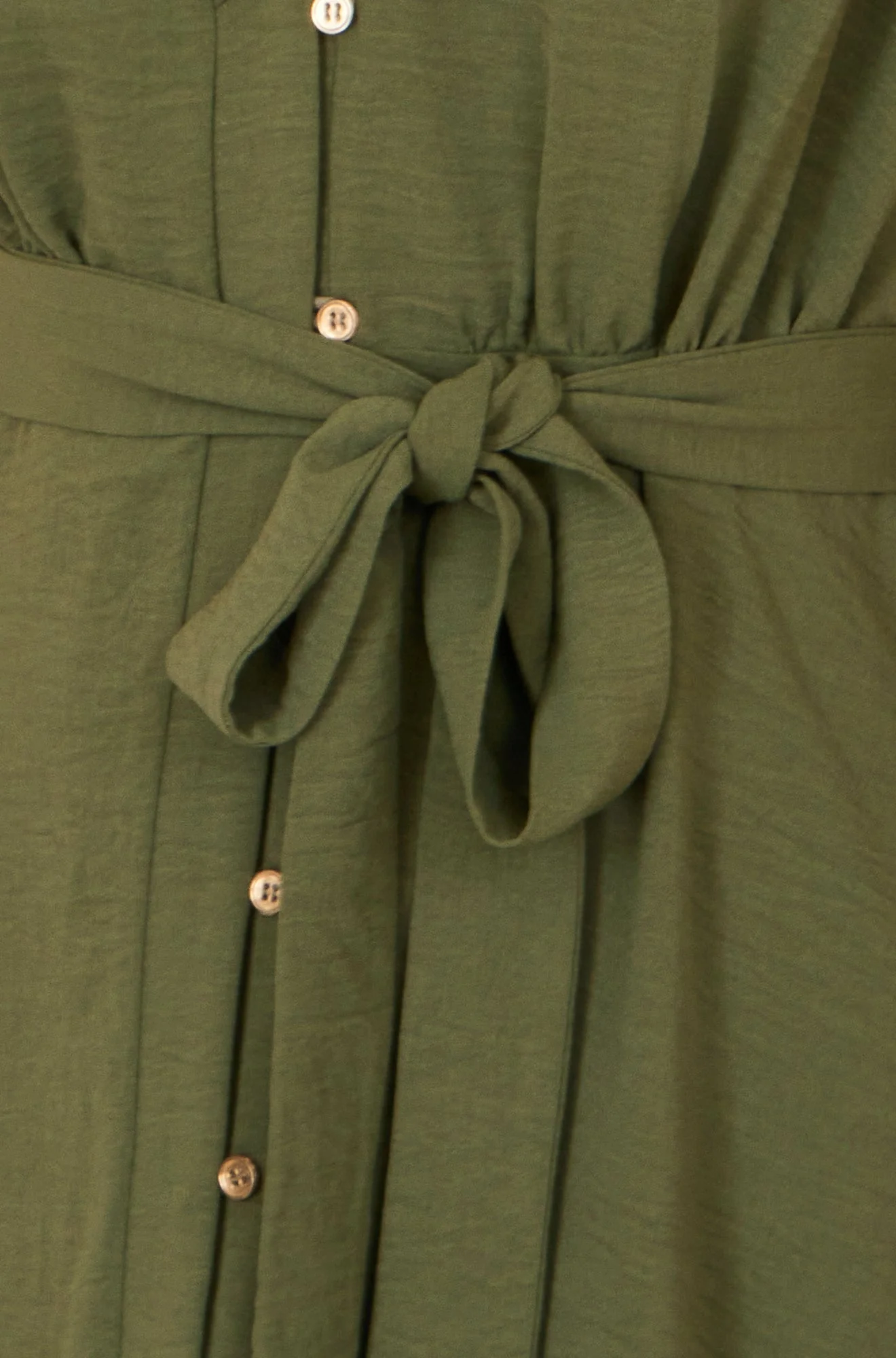 Yumi Green Ruffle Collar Midi Shirt Dress - Image 6