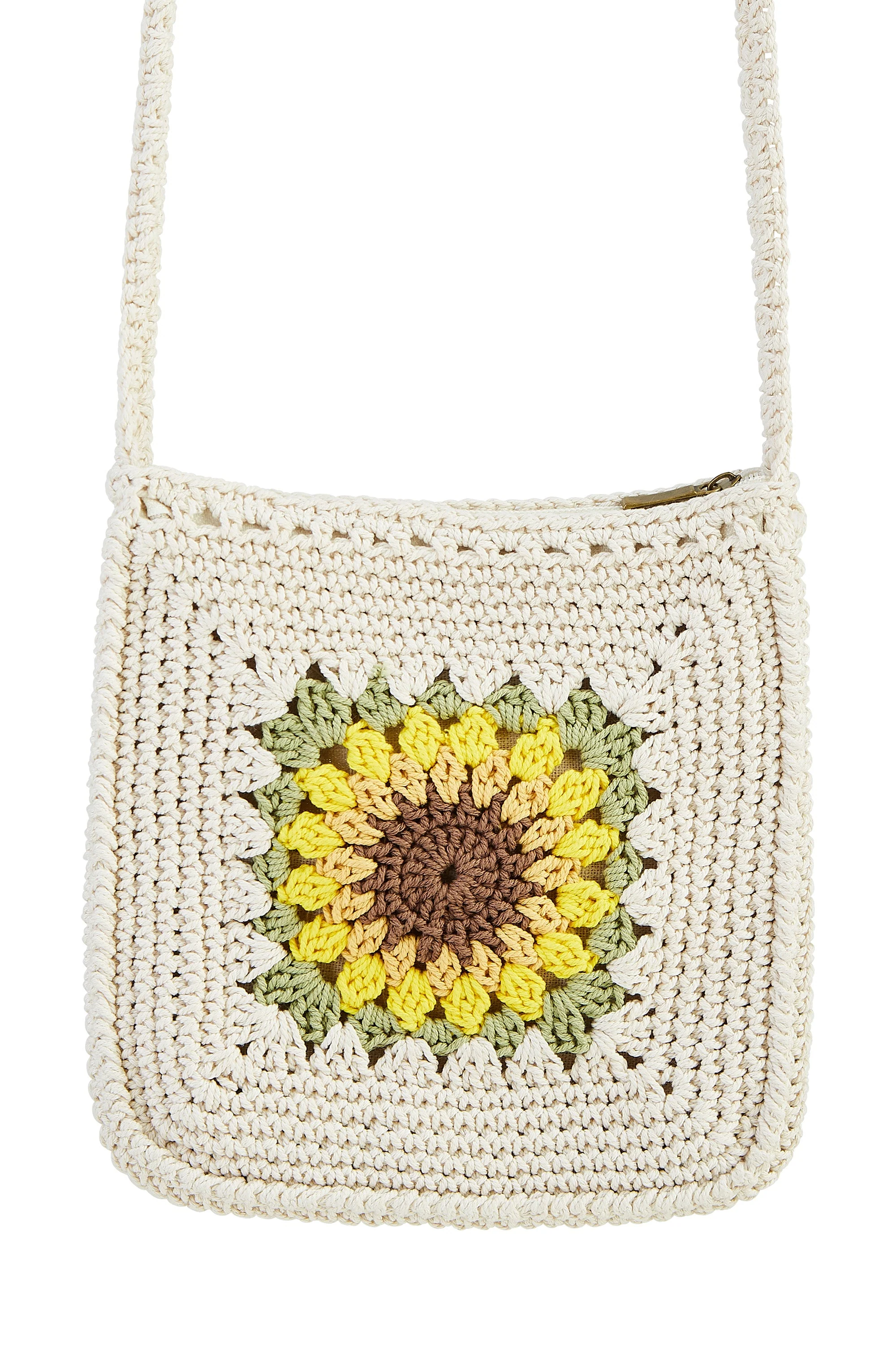 Yumi Handmade White Sunflower Crochet Bag - Image 5