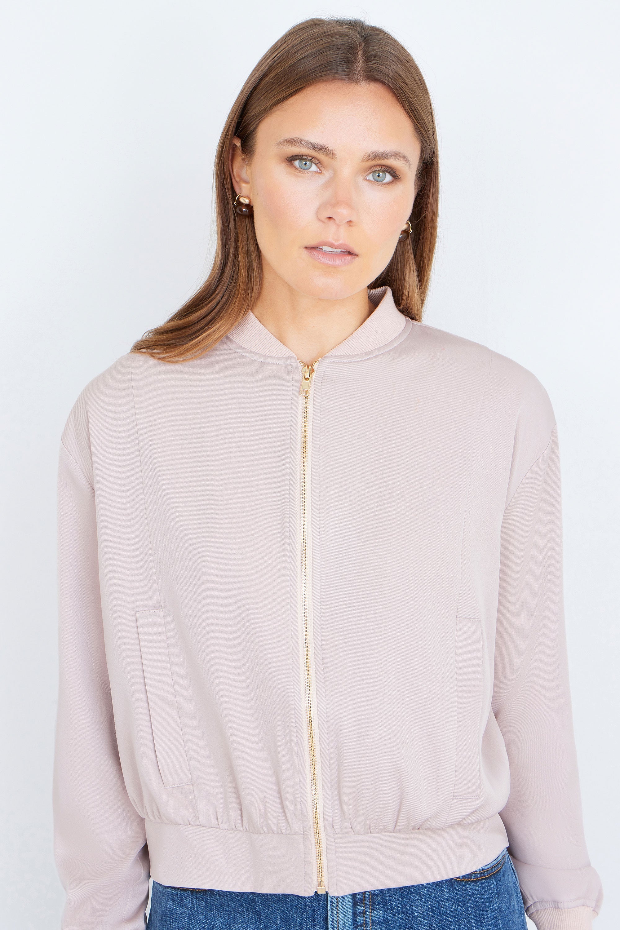 Yumi Stone Relaxed Lightweight Bomber Jacket - Image 4