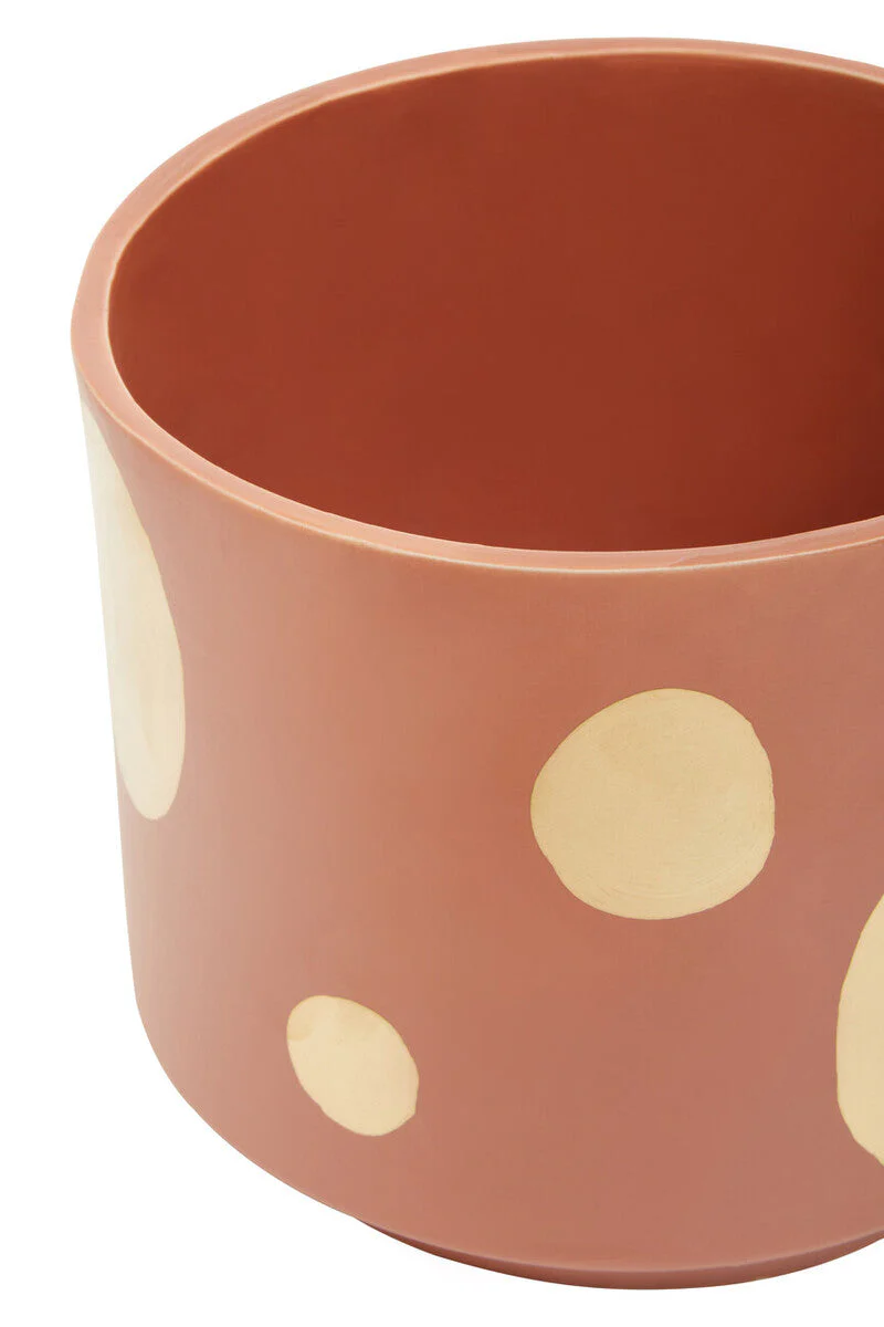Yuri Large Terracotta Gold Spotted Planter - Image 6