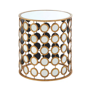 Zariah Gold Finish Mirror Side Table - Image 2