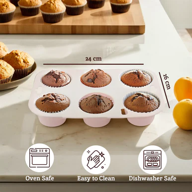 Zing Pastel Pink 6 Cup Muffin Mould - Image 13