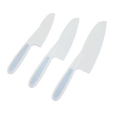 Zing Set Of 3 Dessert Or Salad Knives In Pastel Blue - Image 2