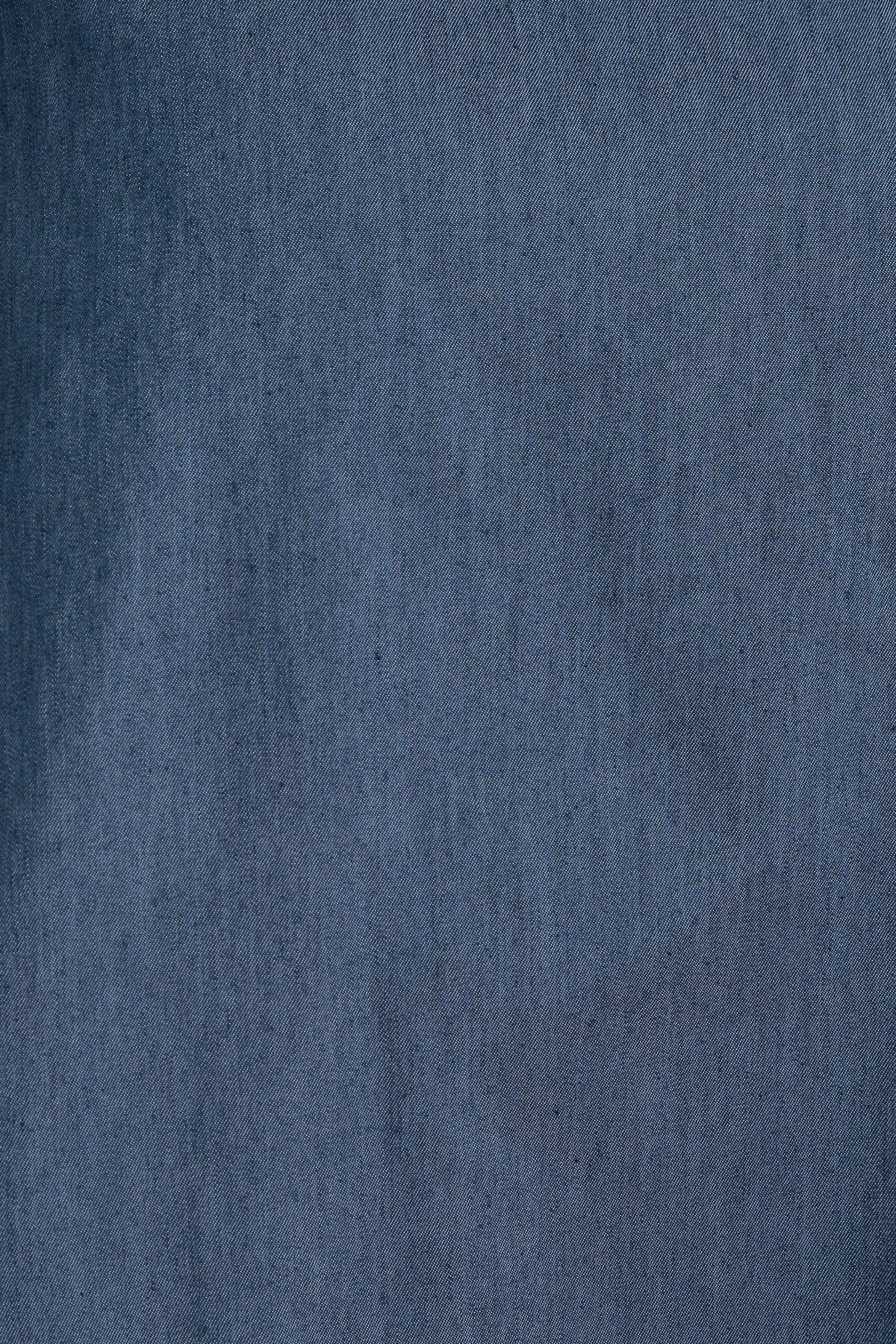 Zoya Chambray Zip Front, Frill Collar Midi Dress - Dark Grey - Image 5